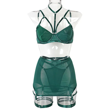 2022 Women's Fashion Breathable Mesh Lingerie Set