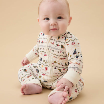 Christmas Fairisle Clever Zip Sleepsuit